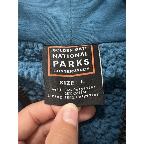 Vintage Golden Gate National Parks Vest Mens Blue Size Large San Francisco Y2K - Picture 6 of 13